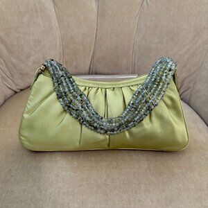 Auth. DARBY SCOTT Iconic NECKLACE Semi-Precious Stone Silk Minaudiere Bag